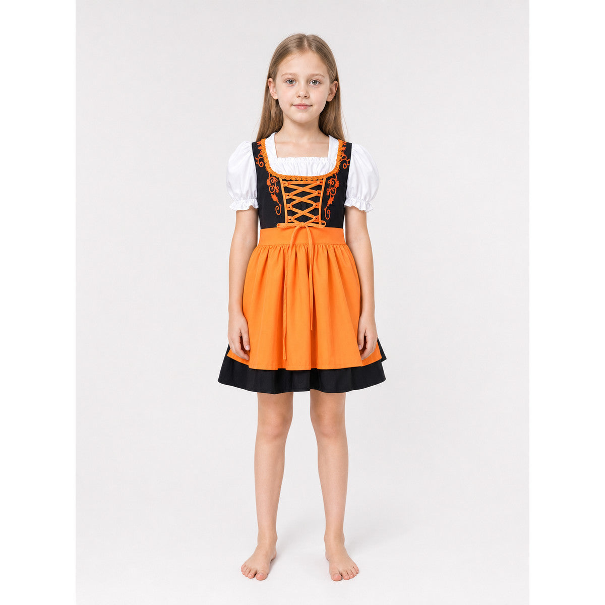 Carnival Dress in Folk Style with Lacing