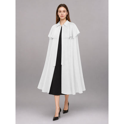 White Carnival Dress with Collar and Short Sleeves