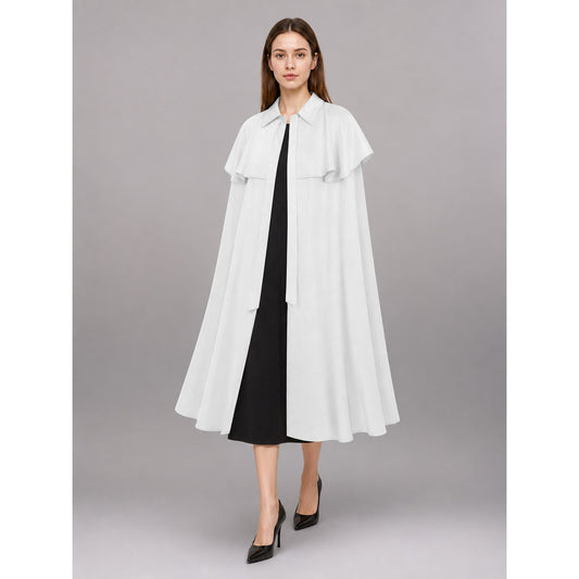 White Carnival Dress with Collar and Short Sleeves
