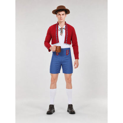 Oktoberfest-style carnival costume with hat on-model view