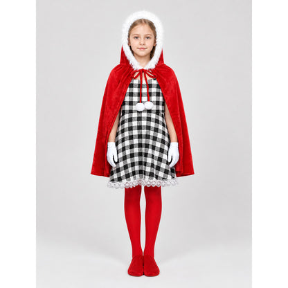 Cindy Lou Who “The Grinch” Costume with Cape and Tights on-model view