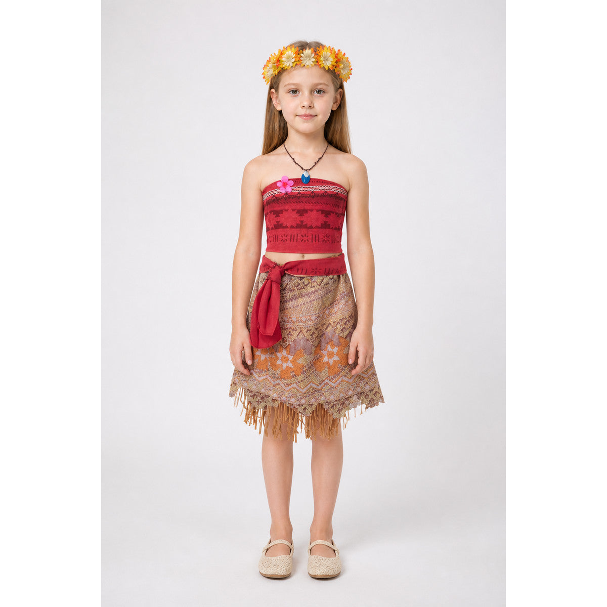 Children's Carnival Costume with Top and Fringed Skirt main product view