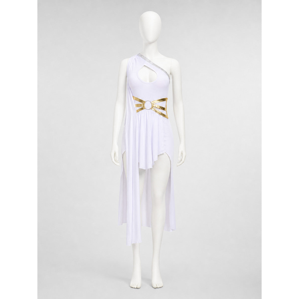 Stage Costume with Asymmetrical Skirt and Decorative Details