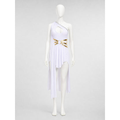 Stage Costume with Asymmetrical Skirt and Decorative Details