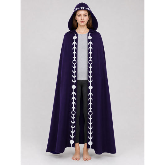Purple Hooded Cape in Medieval Style
