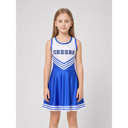 Cheerleading Costume with Pom-Poms and Knee-High Socks
