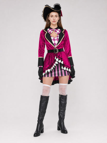 Pirate cosplay costume with skirt and belt on-model view