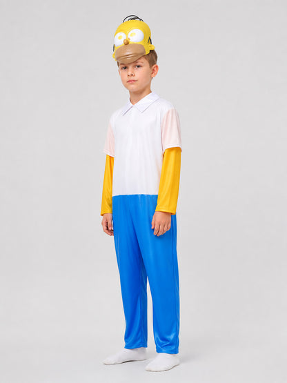 The Simpsons Cosplay Costume with Mask, Jumpsuit side view