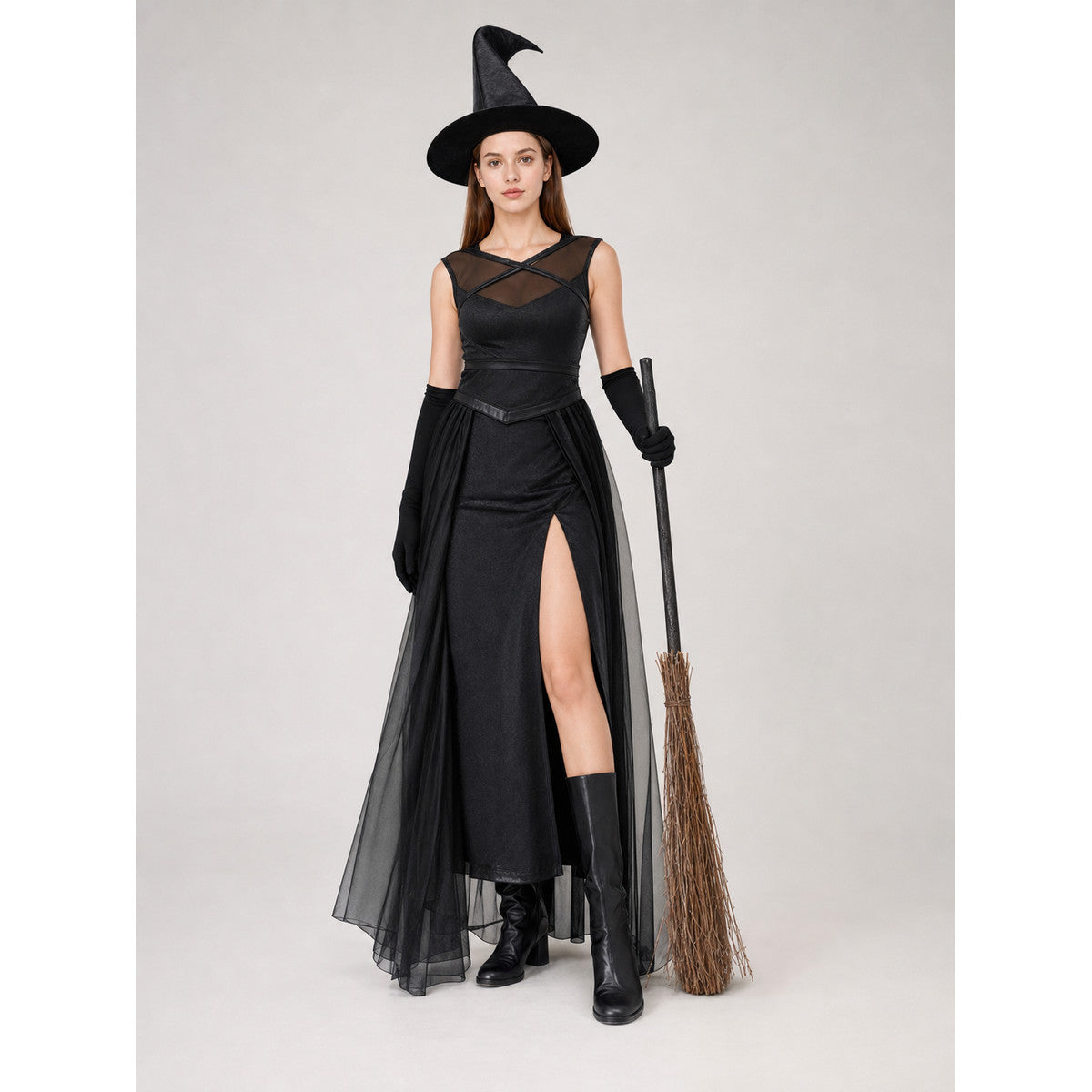 Halloween Costume: Dress, Hat, and Gloves