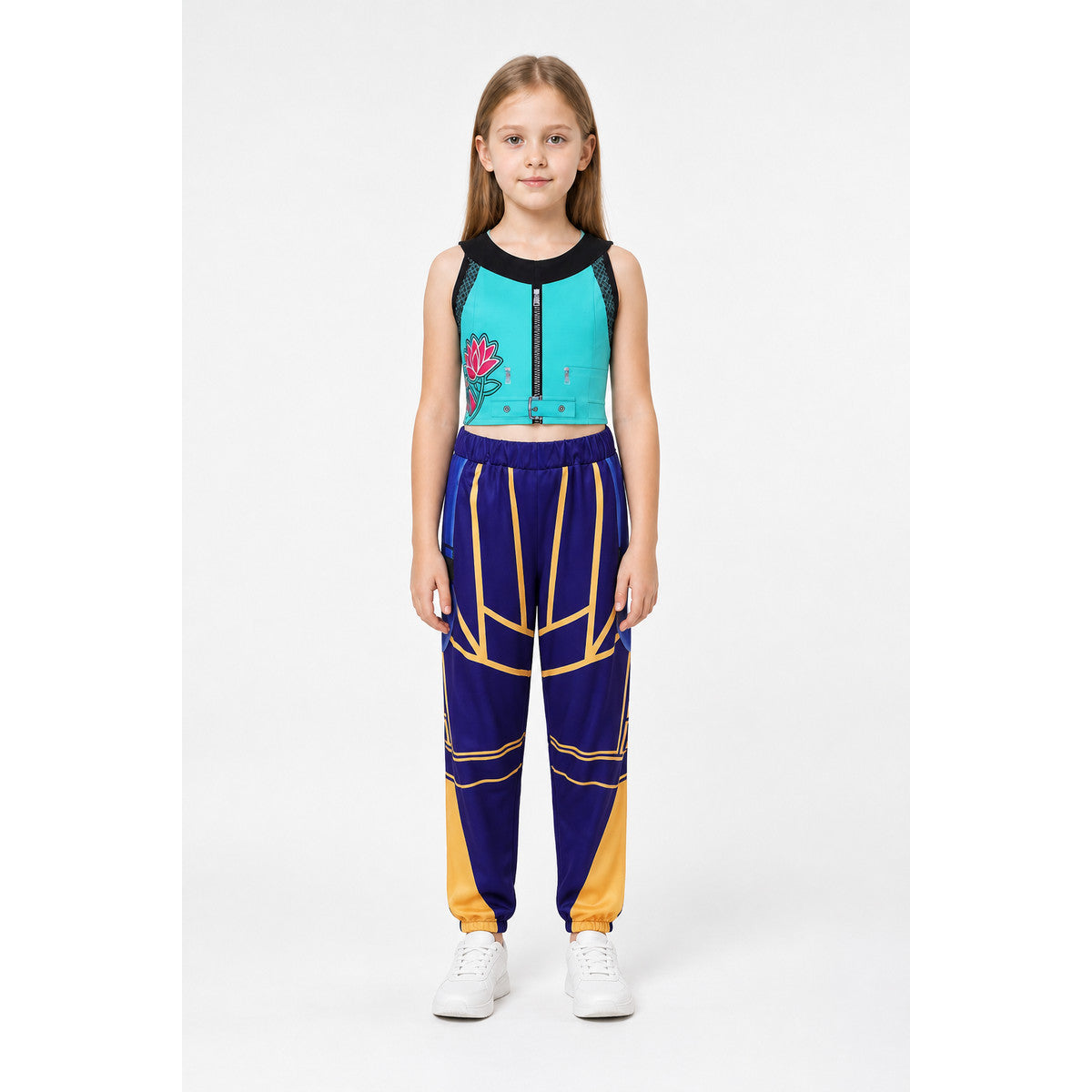 Children’s K-POP Costume: Floral-Print Top and Pants main product view