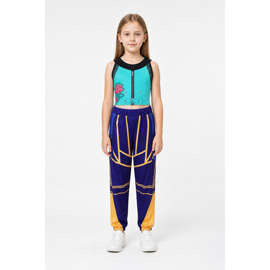 Children’s K-POP Costume: Floral-Print Top and Pants main product view