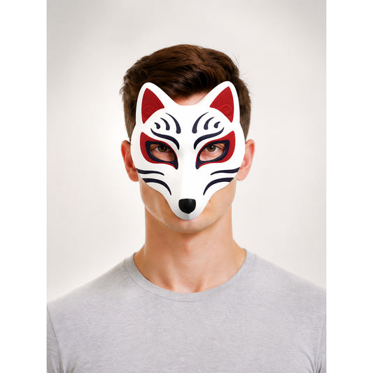 White Fox Mask Halloween Costume Headpiece main product view