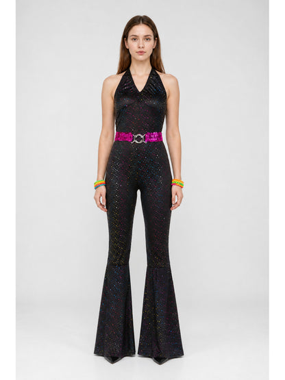 Sequin Jumpsuit, Sleeveless, Flared-Leg Pants main product view