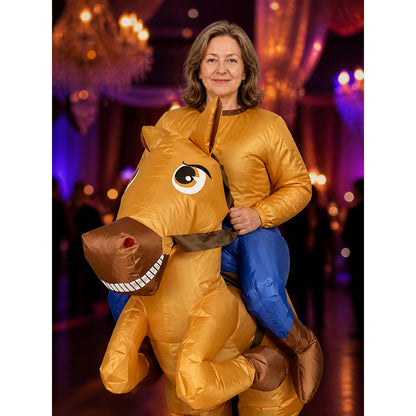 Adult Inflatable Dinosaur Costume, Funny Halloween Party Outfit on-model view