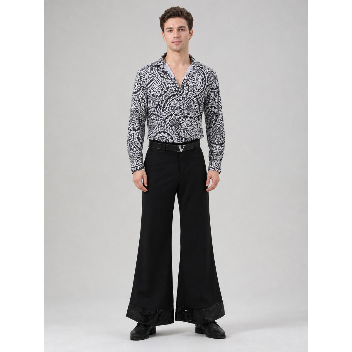 70s Retro Disco Costume for Parties and Stage on-model view