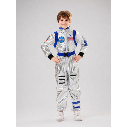 Astronaut Carnival Costume, Silver Jumpsuit