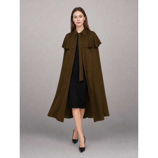 Brown shirt dress with a collar and buttons
