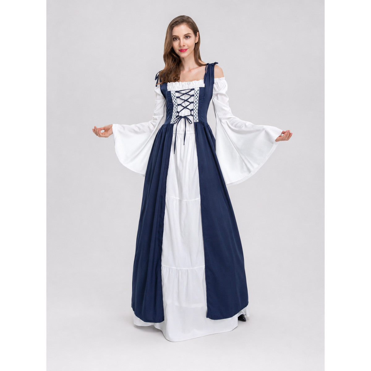 Retro Stage Dress with White Sleeves
