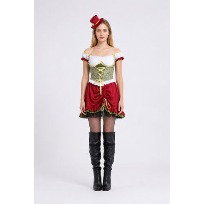 Short Bavarian Dress with Puff Sleeves main product view