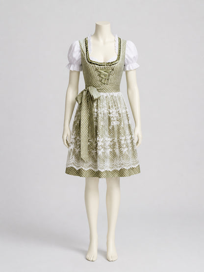Bavarian-Style Dress with Lace and Lacing on-model view