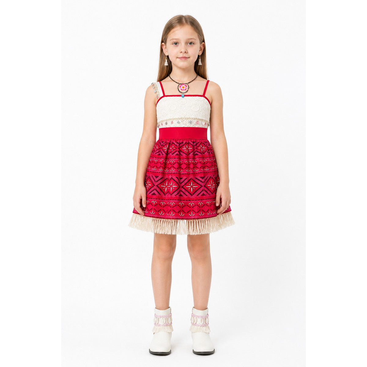 Moana Carnival Costume Dress with Ethnic Pattern main product view