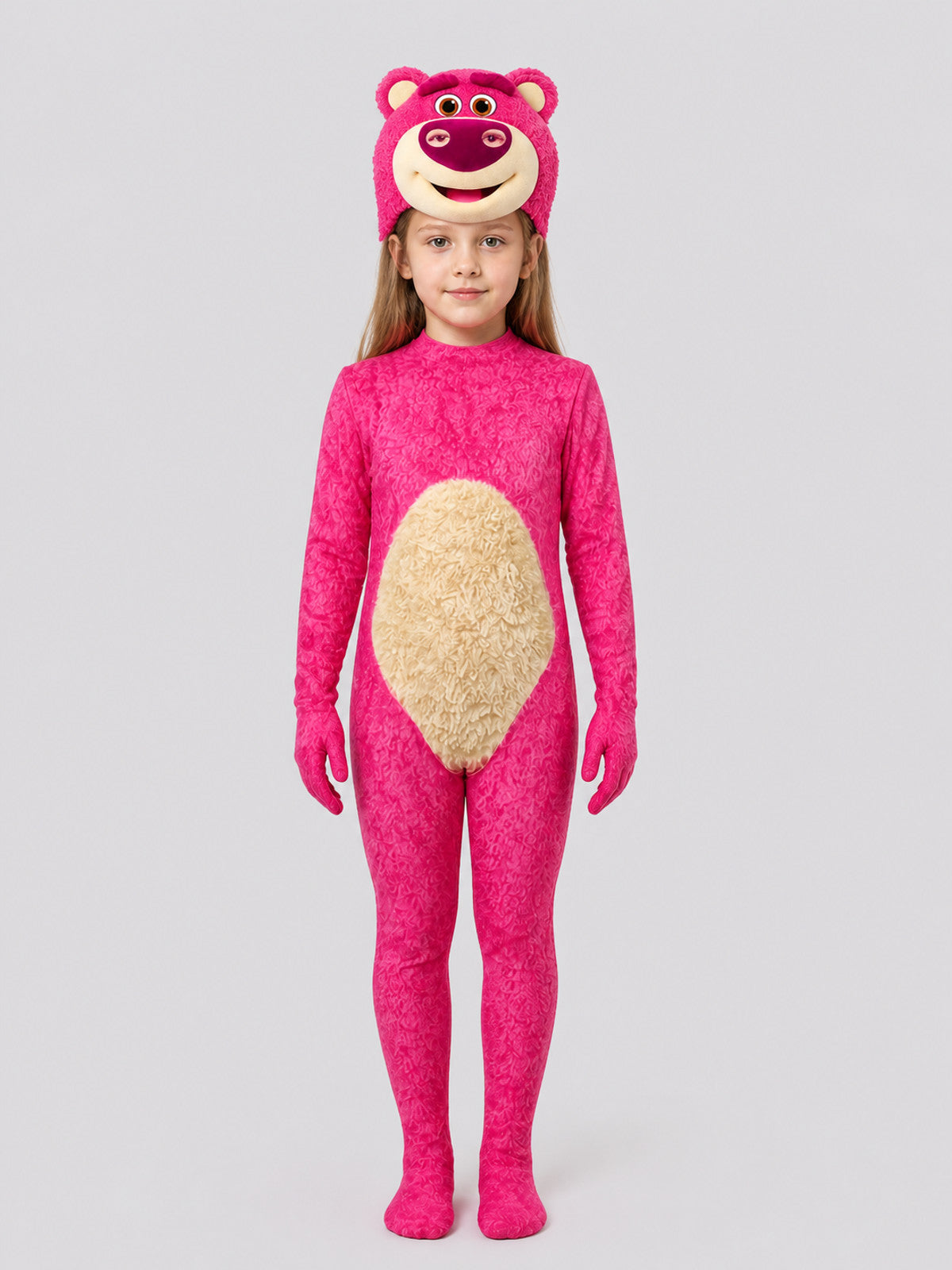 Lotso “Toy Story” Kigurumi, Pink Cosplay Costume on-model view