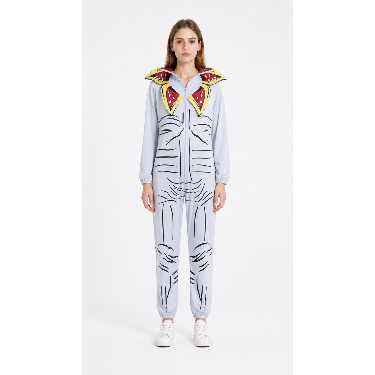 Skeleton Hooded Jumpsuit Costume main product view