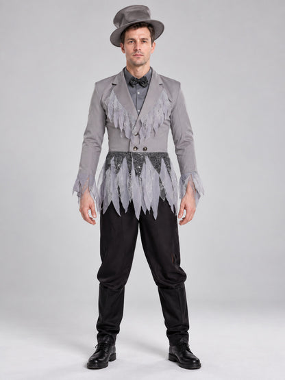 Gray and Black Carnival Costume with Bow Tie