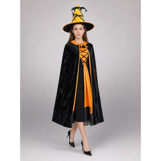 Halloween Witch Costume: Dress, Hat, and Accessory
