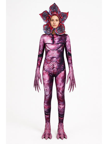 Carnivorous Flower Jumpsuit Costume with Hood and Claws main product view