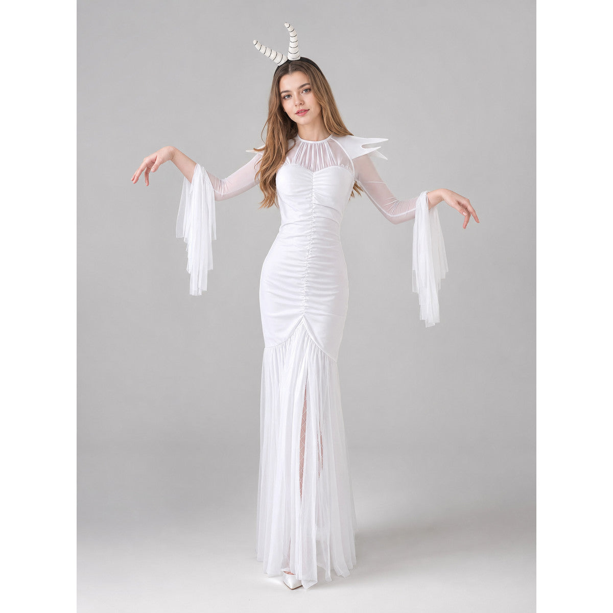 Little Devil Costume: Long Dress and Horns