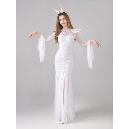 Little Devil Costume: Long Dress and Horns