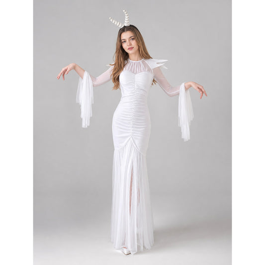 Little Devil Costume: Long Dress and Horns