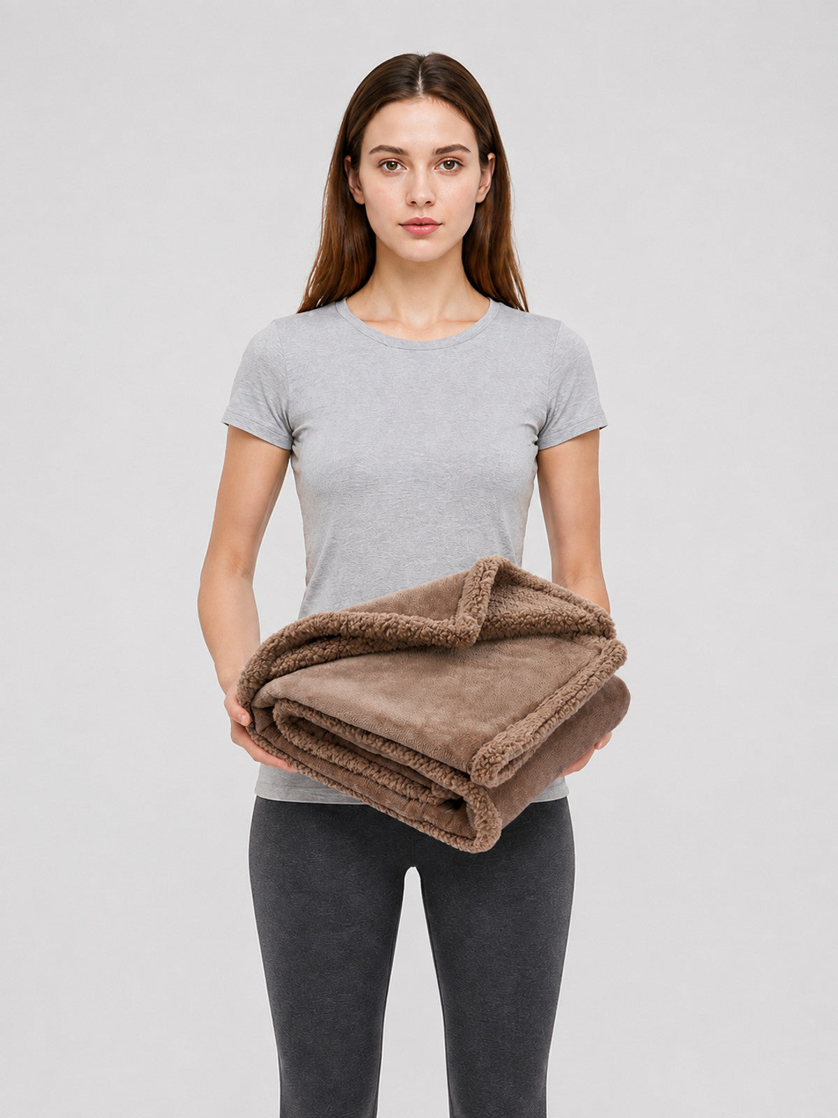 Water-Resistant Pet Blanket, Brown on-model view