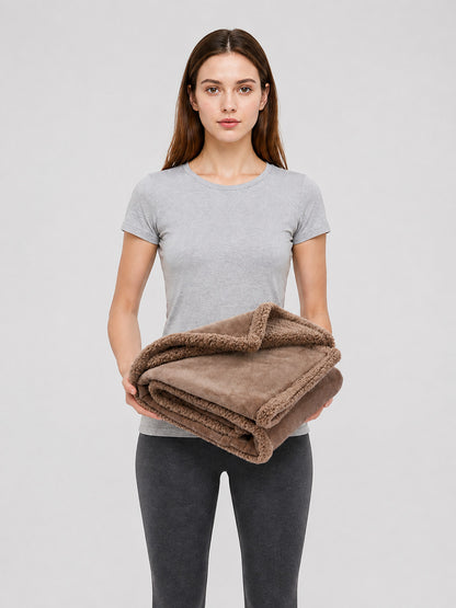 Water-Resistant Pet Blanket, Brown on-model view