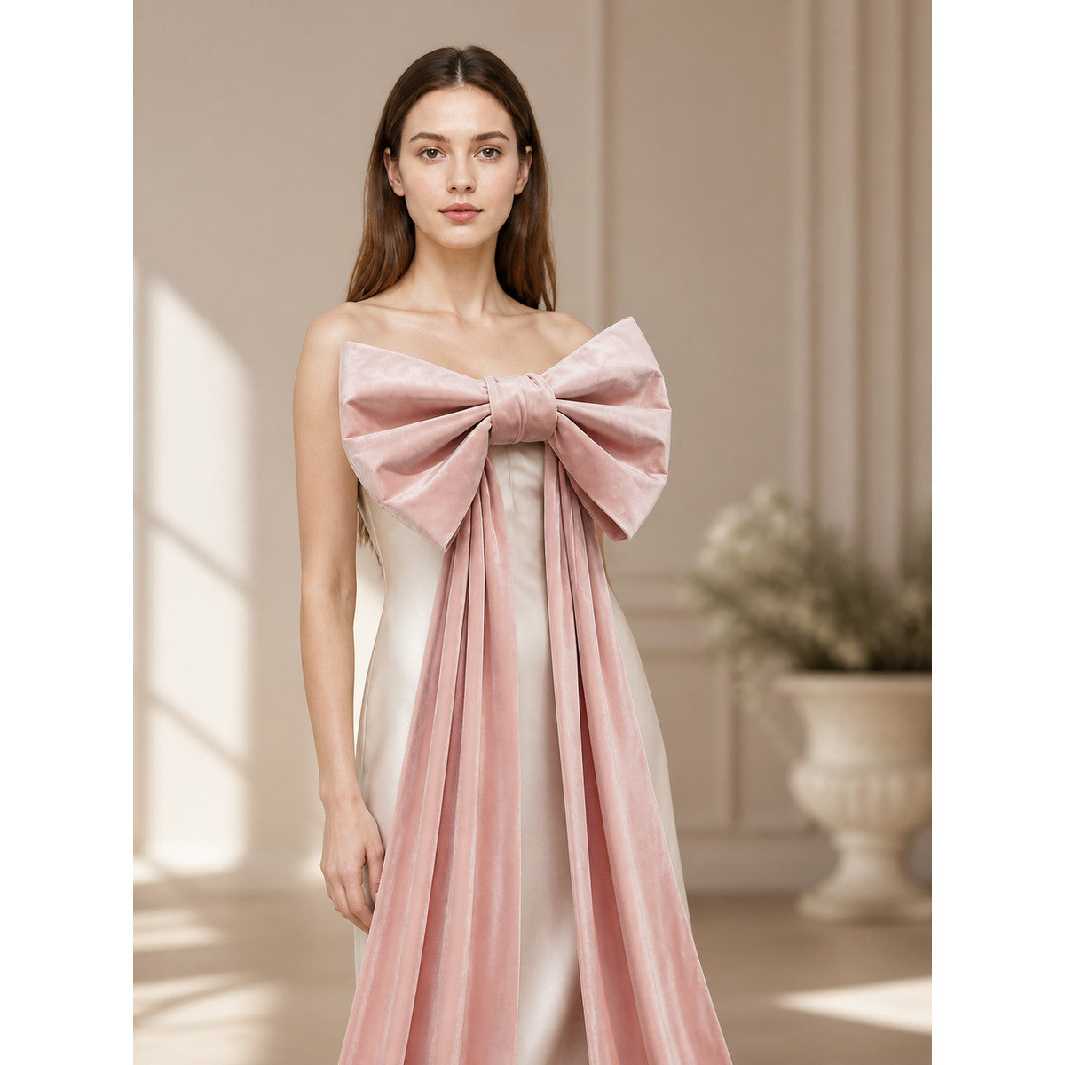 Carnival Decoration, Large Pink Bow with Ribbons