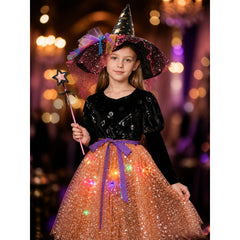 Witch Costume with Hat and Magic Wand