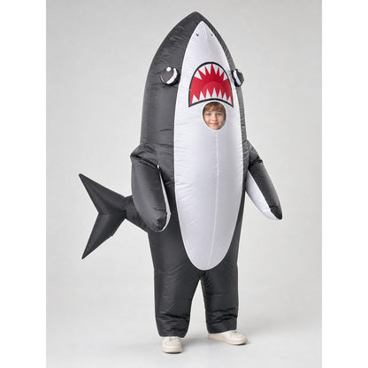 Inflatable Shark Costume with USB Fan on-model view