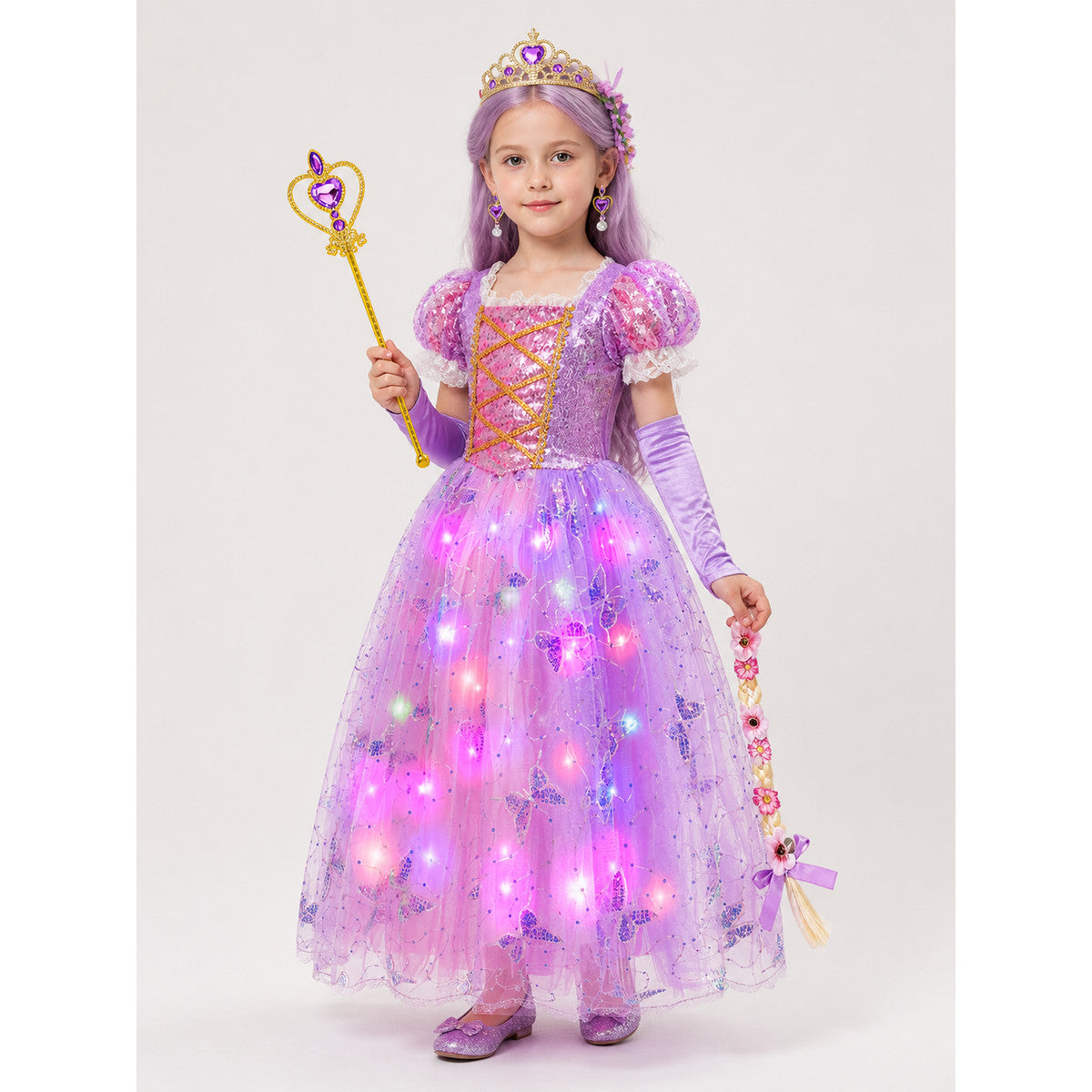 Princess Carnival Costume with LED Lights for Cosplay