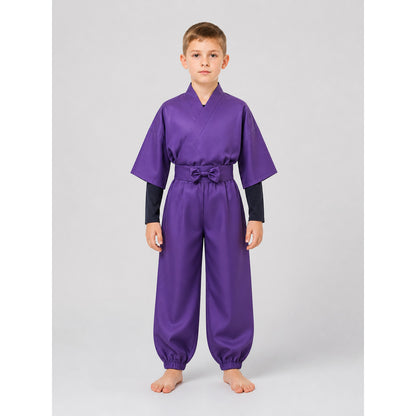 Ninja Cosplay Costume with Belt and Pants on-model view