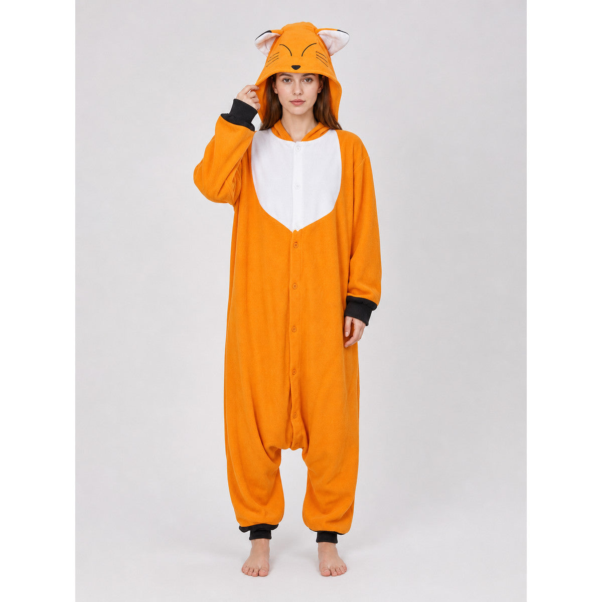 Fox Kigurumi with Hood — Party Costume on-model view