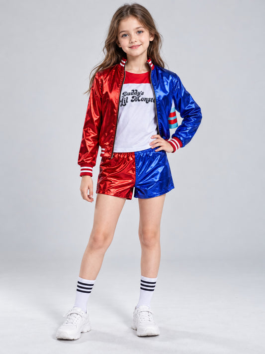 Harley Quinn Cosplay Costume Sporty Red and Blue