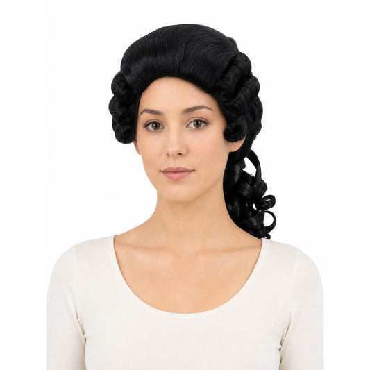 Black Colonial-Style Carnival Wig