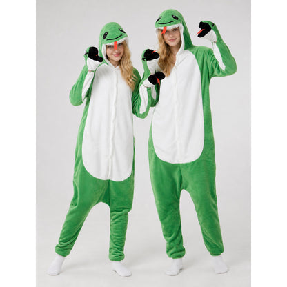 Snake Kigurumi, hooded onesie with a face on-model view