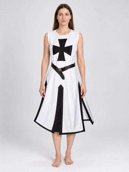 Medieval Knight Costume: White Tunic with Black Cross