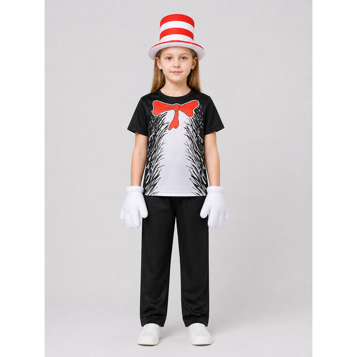 The Cat in the Hat Cosplay Costume Set on-model view