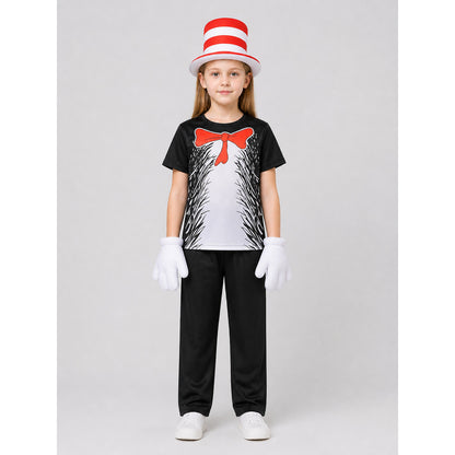The Cat in the Hat Cosplay Costume Set on-model view