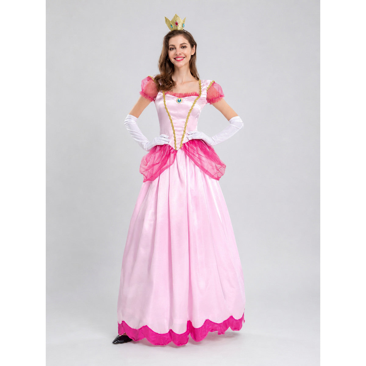 Pink Princess Costume Dress with Gold Trim