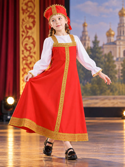 Children's Russian-Style Stage Costume with Headpiece main product view