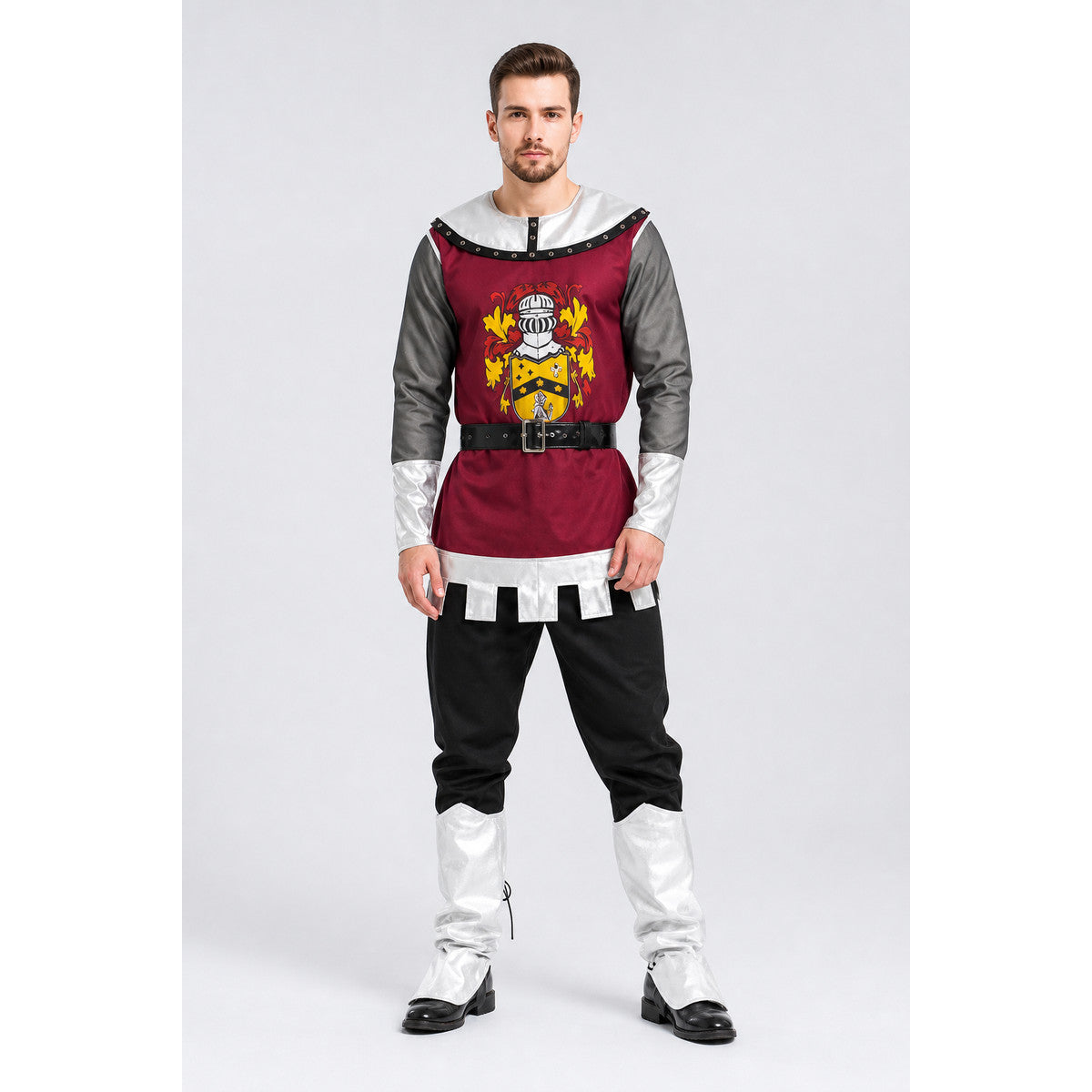 Knight Costume for Cosplay, Halloween, and the Stage on-model view